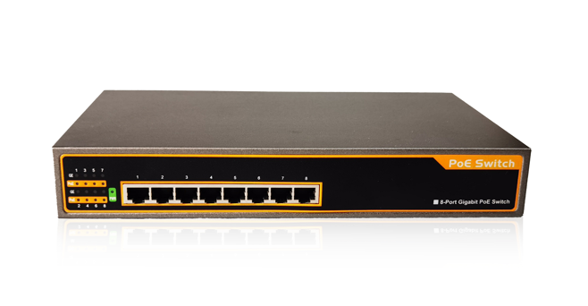 8個10/100/1000M自適應RJ45端口   8個千兆RJ45端口支持IEEE802.3af/at標準PoE供電,單口大供電功率達30W,供電總功率達150W